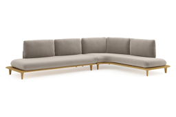 Chaise longue links + 3-zit