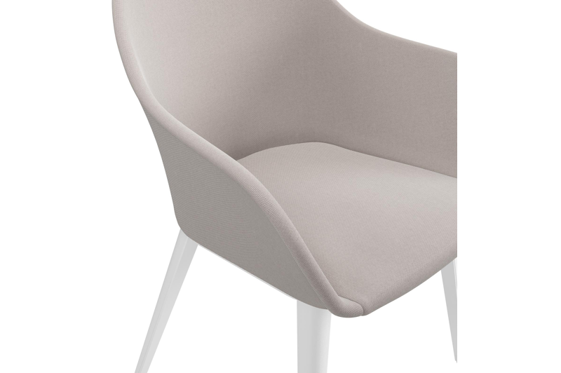 Cesano tuinstoel in wit aluminium en beige dubbele textilene