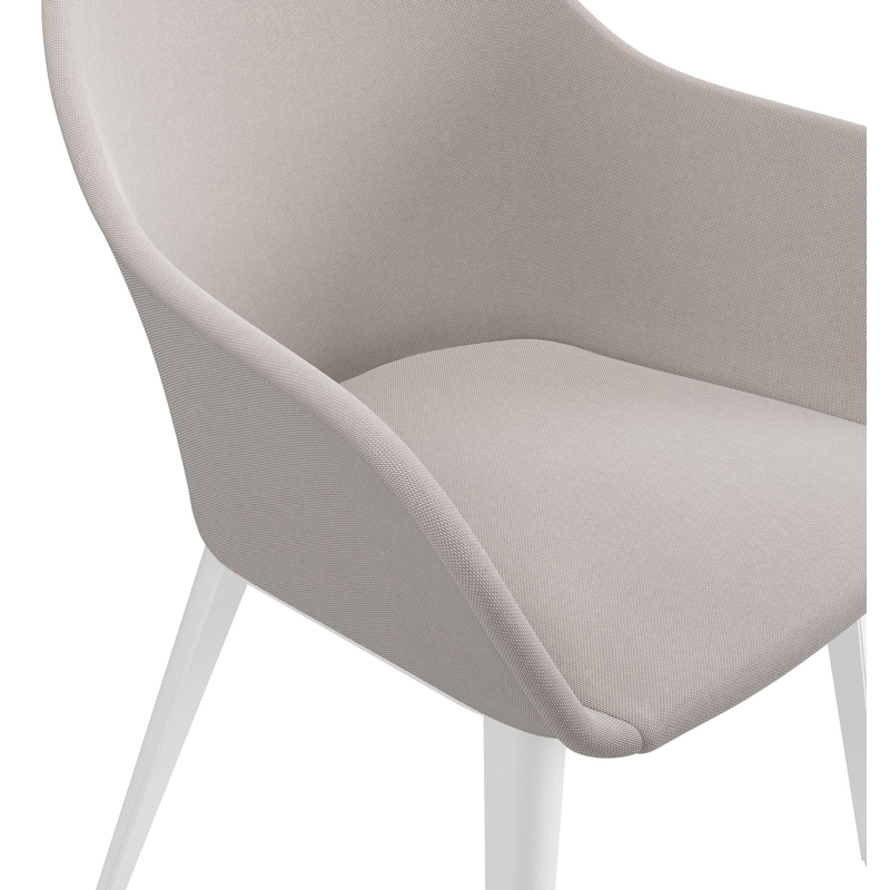 Cesano tuinstoel in wit aluminium en beige dubbele textilene