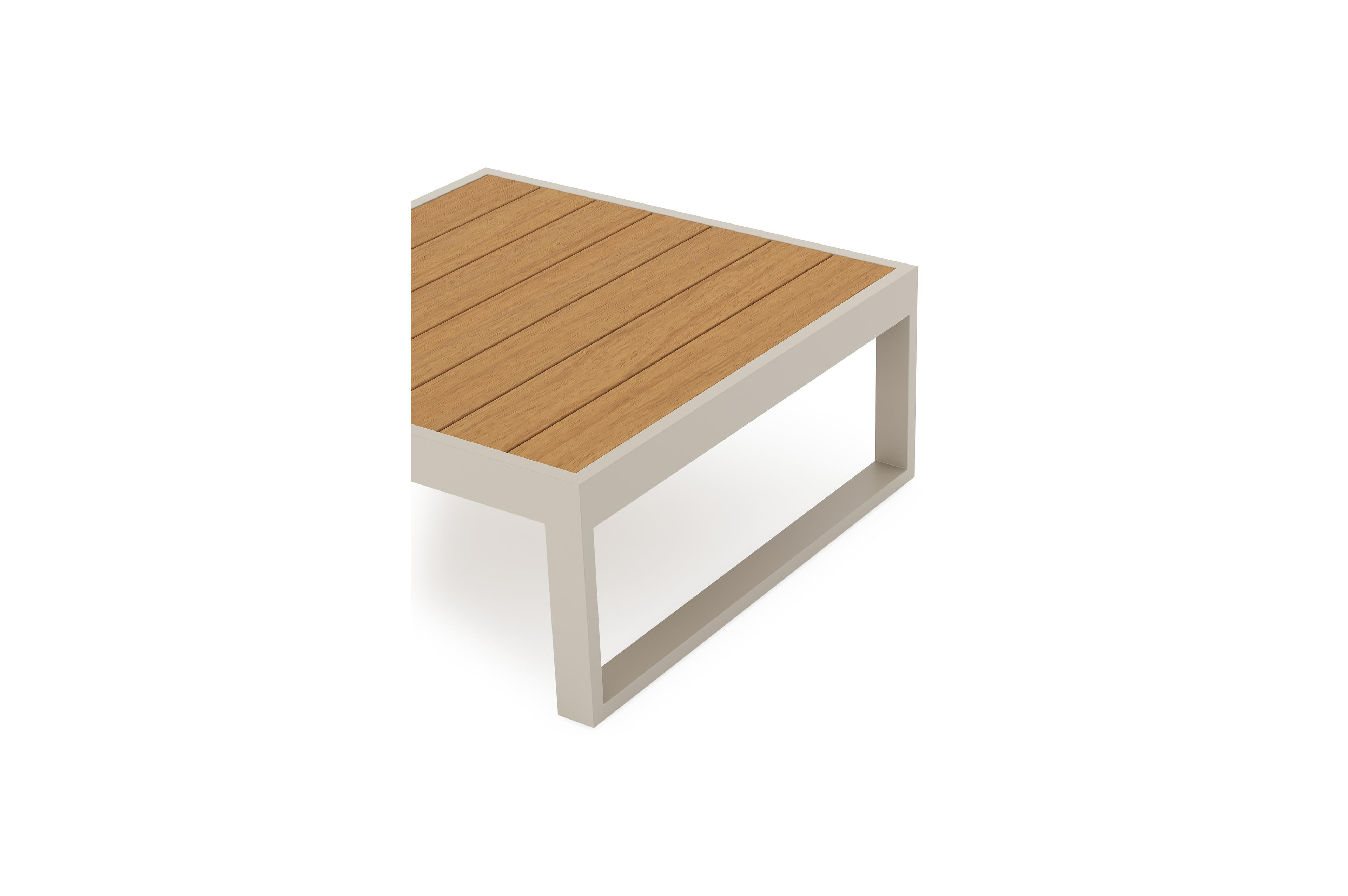 Caldela loungetafel in aluminium en polywood - L 70 x B 70 x H 30.5 cm