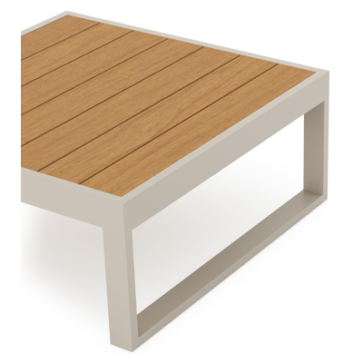 Caldela loungetafel in aluminium et polywood - Lg. 70 x Lrg. 70 x Haut. 30.5 cm