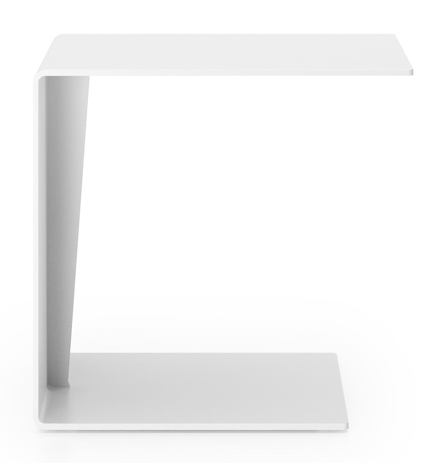Table d'appoint Tufo en aluminium blanc - Lg 40 x larg. 47 x H 45 cm