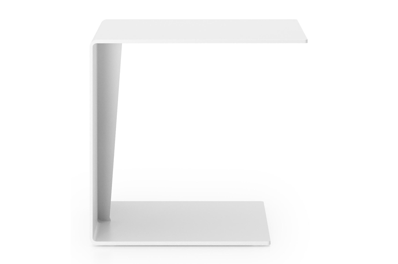 Table d'appoint Tufo en aluminium blanc - Lg 40 x larg. 47 x H 45 cm