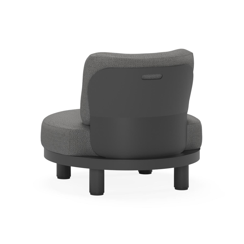 Donato loungestoel 1-zit in zwart aluminium met savane tornado all weather sunbrella® luxe kussen