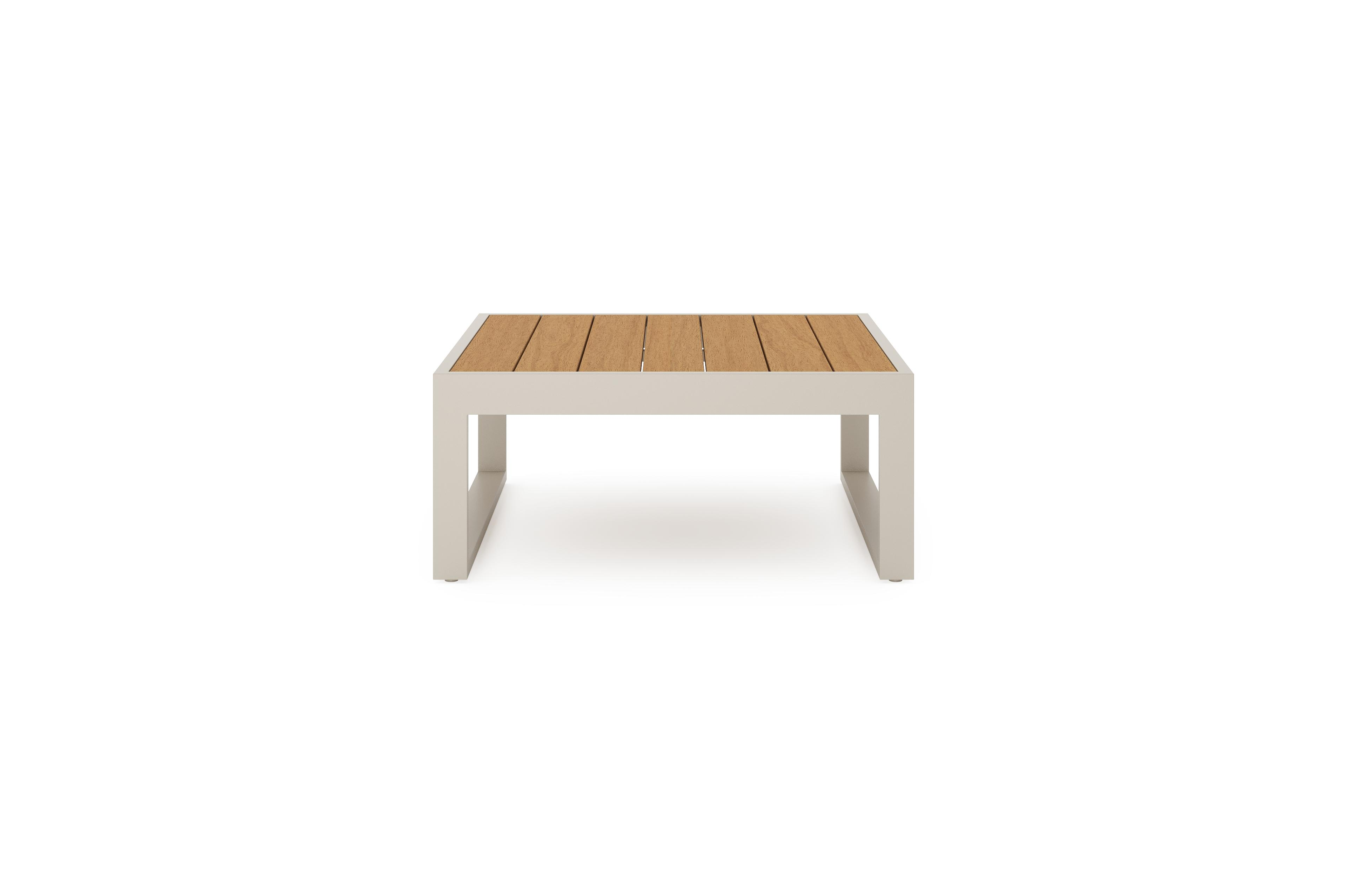 Caldela loungetafel in aluminium en polywood - L 70 x B 70 x H 30.5 cm