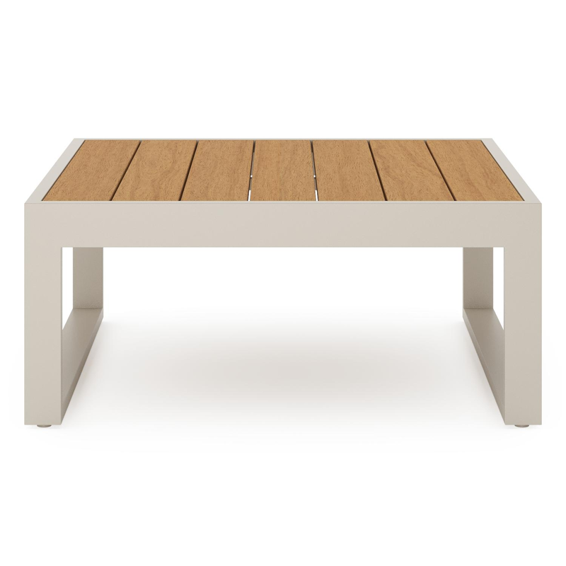 Caldela loungetafel in aluminium en polywood - L 70 x B 70 x H 30.5 cm