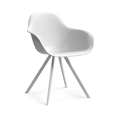 Virano tuinstoel in wit aluminium en wit kunststof