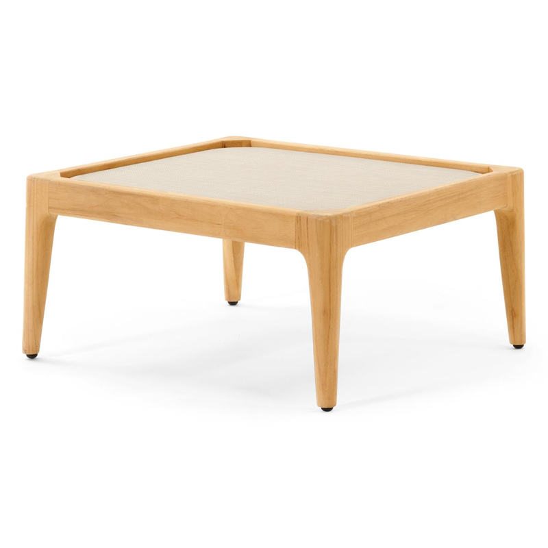 Pouf Orso en teck en textilène beige