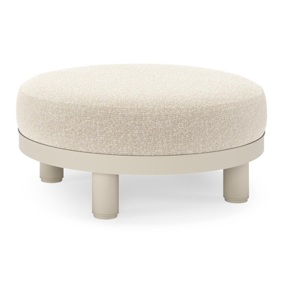 Donato lounge poef in beige aluminium met all weather cosytica Marbella Ecru kussen