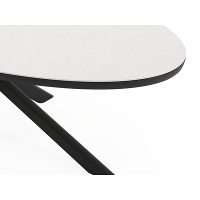 Pamplona tuinset in zwart aluminium en sintered stone Topo minerale met 6 Cosa tuinstoelen