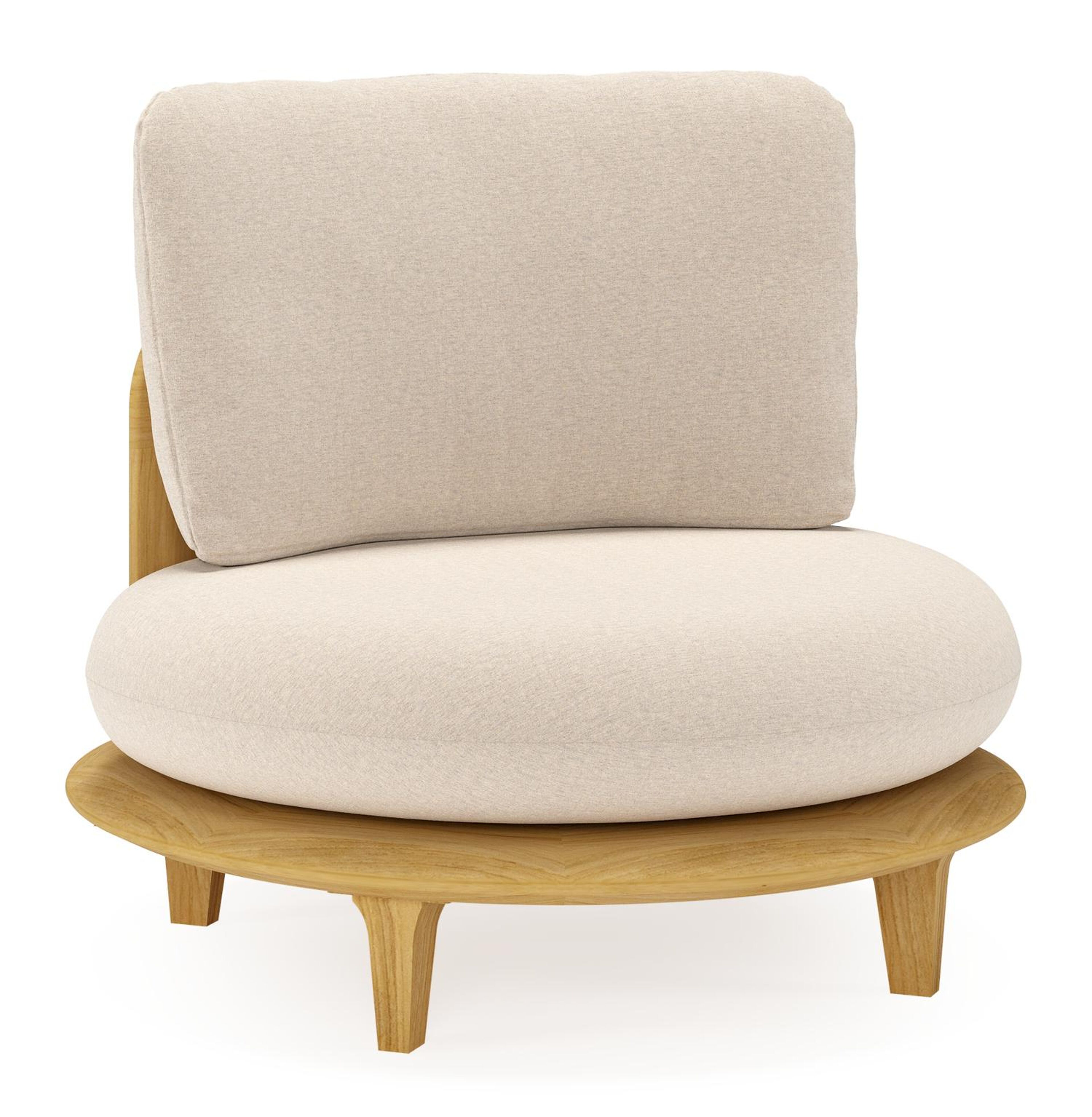 Bomero loungestoel in teak met heritage ash all weather sunbrella® luxe kussen