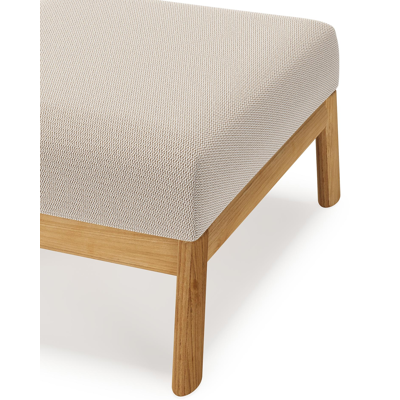 Amaro poef in teak met lopi fossil all weather sunbrella® luxe kussen