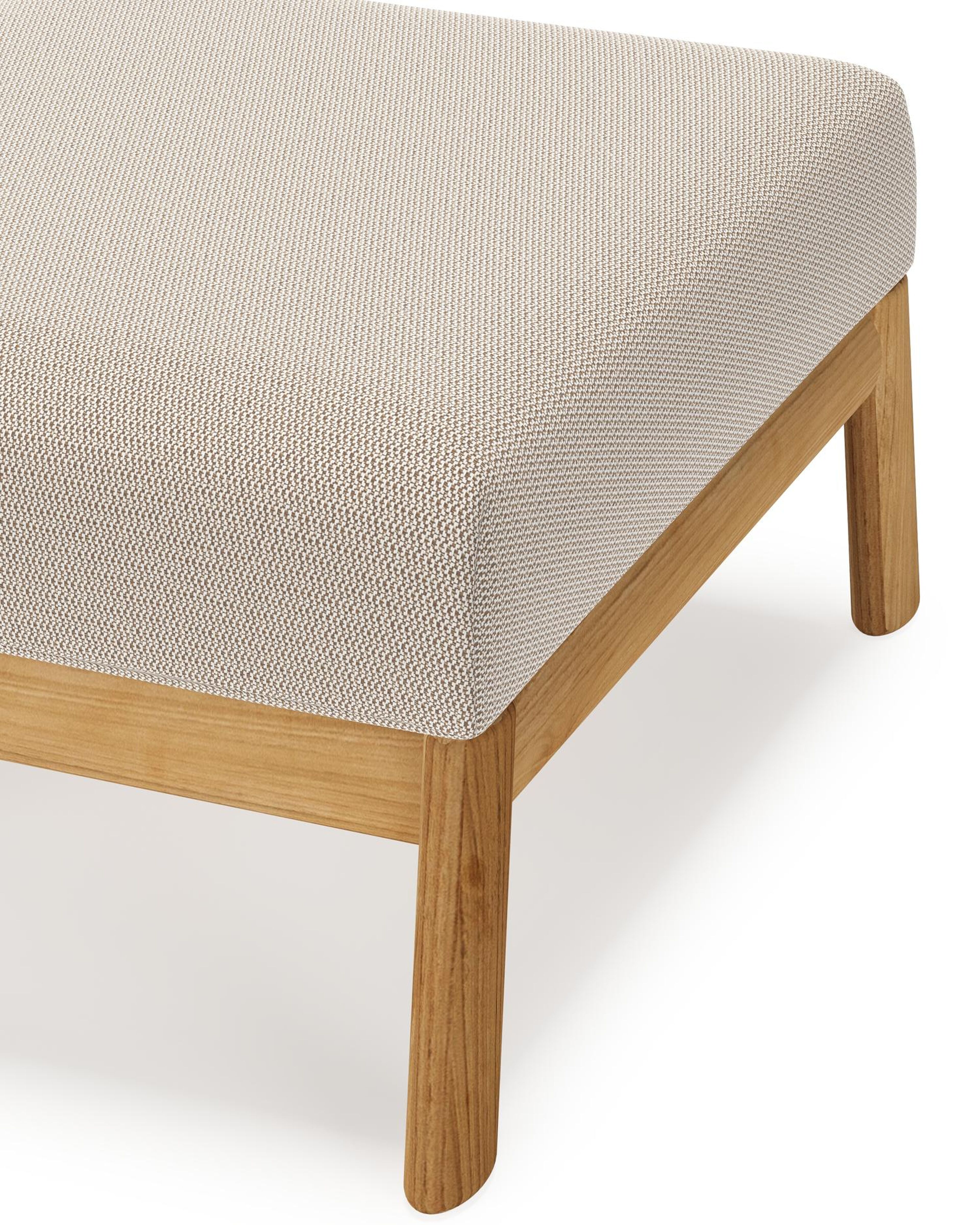 Amaro poef in teak met lopi fossil all weather sunbrella® luxe kussen