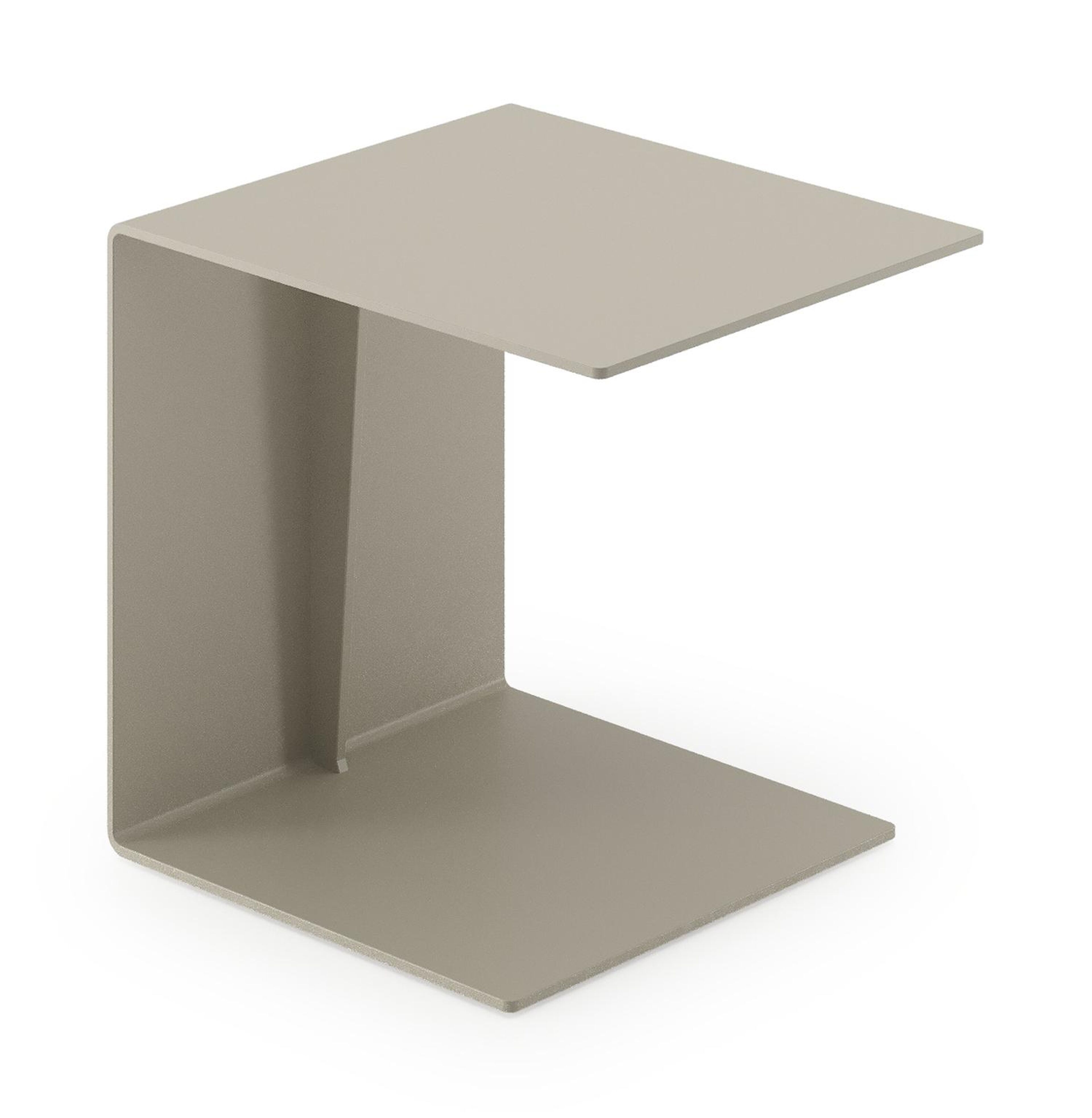 Table d'appoint Tufo en aluminium beige - Lg. 35 x Lrg. 47 x Haut. 39 cm