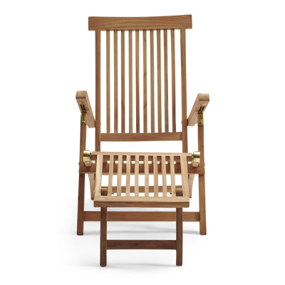 Claire verstelbaar ligbed in teak met armleuning