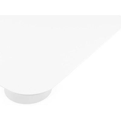 Donato tuintafel vierkant afgerond in wit aluminium en volkeramiek arctic white - L 148 x B 148 x H 75 cm