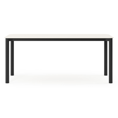 Orso tuintafel rechthoekig afgerond in zwart aluminium en volkeramiek beige - L 180 x B 80 x H 75 cm