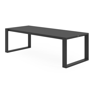 Verato tuintafel in zwart aluminium en volkeramiek nero black - L 240 x B 100 x H 76 cm