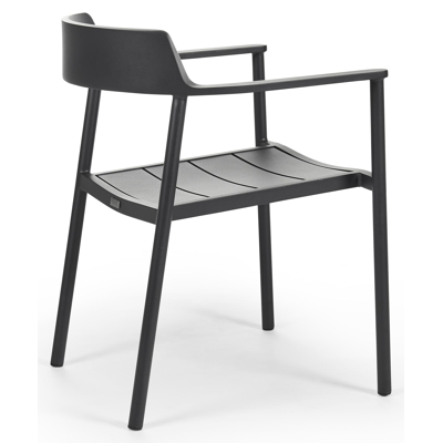 Fiordo tuinstoel in zwart aluminium