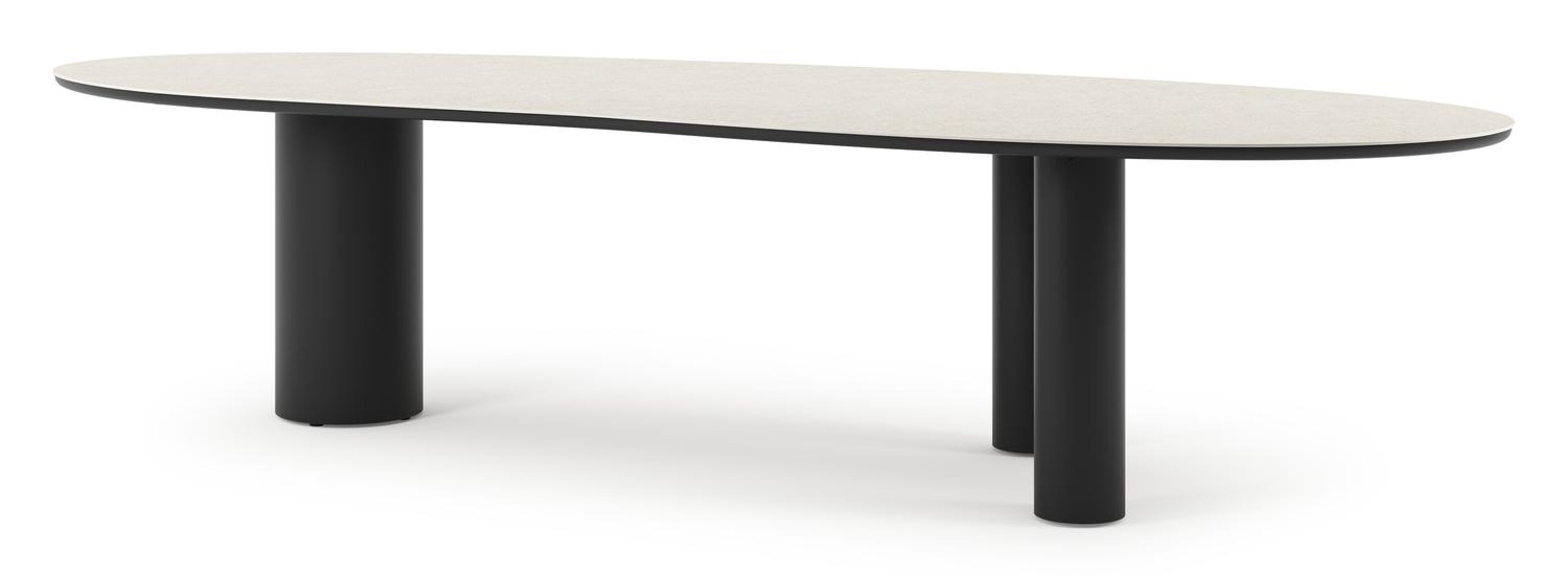 Organo tuintafel organisch in zwart aluminium en volkeramiek shilin - L 320 x B 120 x H 74 cm