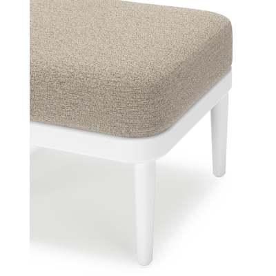 Pouf Orso en aluminium blanc et coussins en all weather cosytica Catania Beige