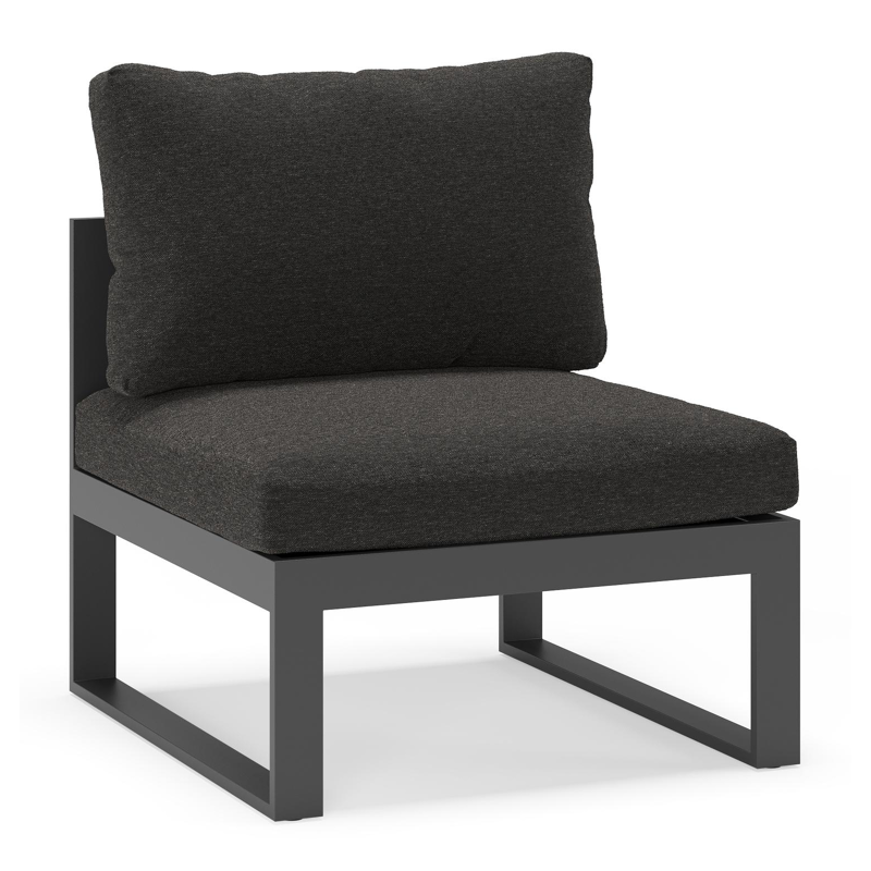 Caldela loungestoel in zwart aluminium met zwart weather+ softtouch kussens