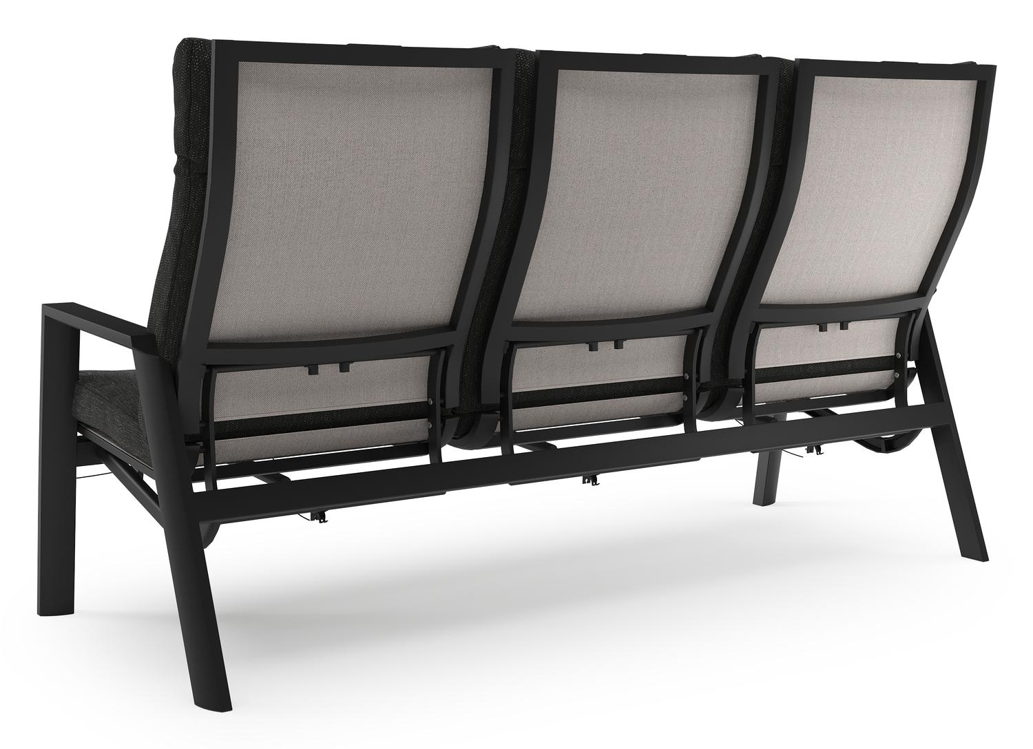 Prato loungebank in zwart aluminium met sky black weather+ softtouch kussen