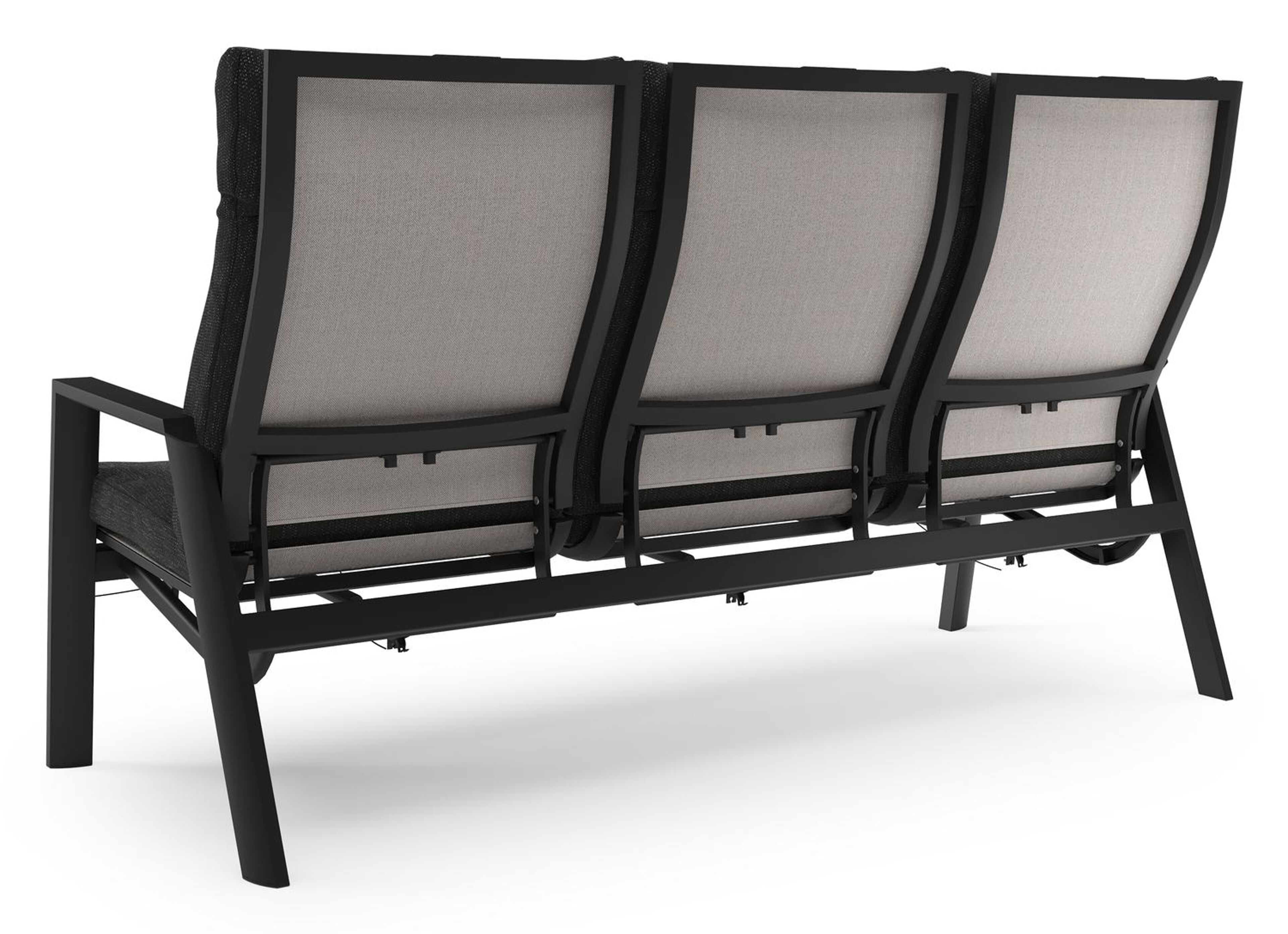 Prato loungebank in zwart aluminium met sky black weather+ softtouch kussen