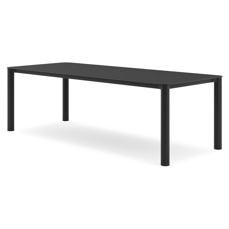 Orso tuintafel rechthoekig afgerond in zwart aluminium en volkeramiek nero black - L 240 x B 100 x H 73.5 cm