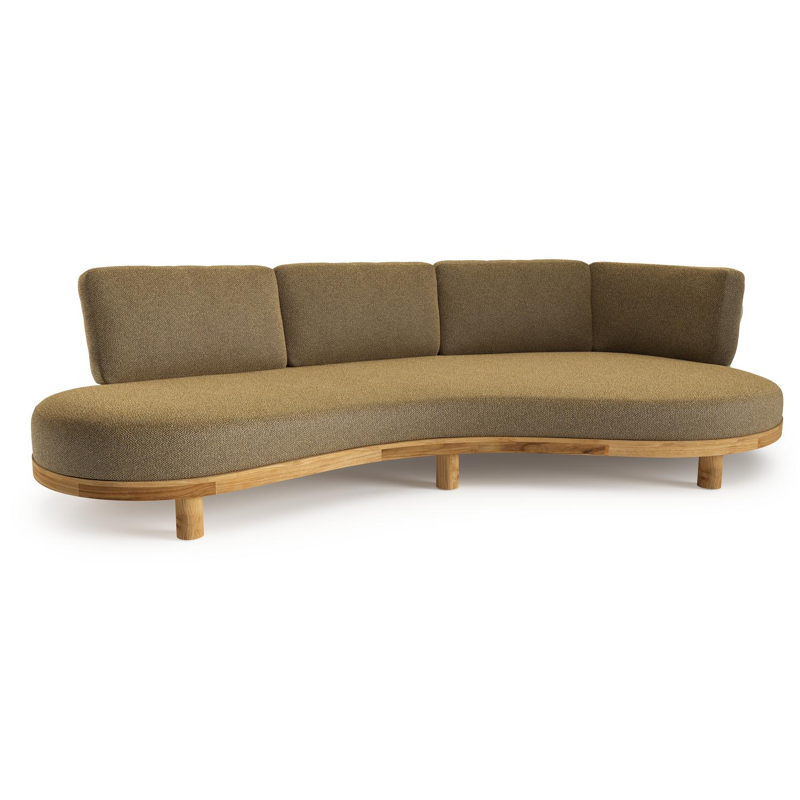 Donato loungebank in teak met madagascar walnut all weather cosytica kussen