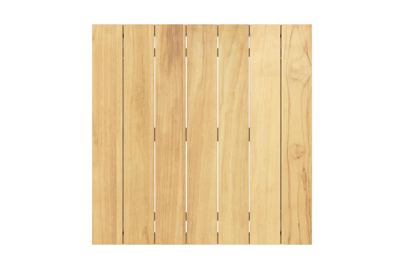 Table basse Modica en beige aluminium et teck - L g.72 x Lrg. 72 x Haut. 38 cm