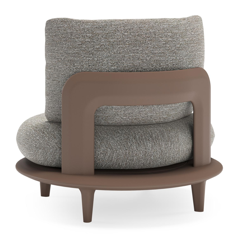 Bomero loungestoel in taupe aluminium met tundra pepper all weather sunbrella® luxe kussen
