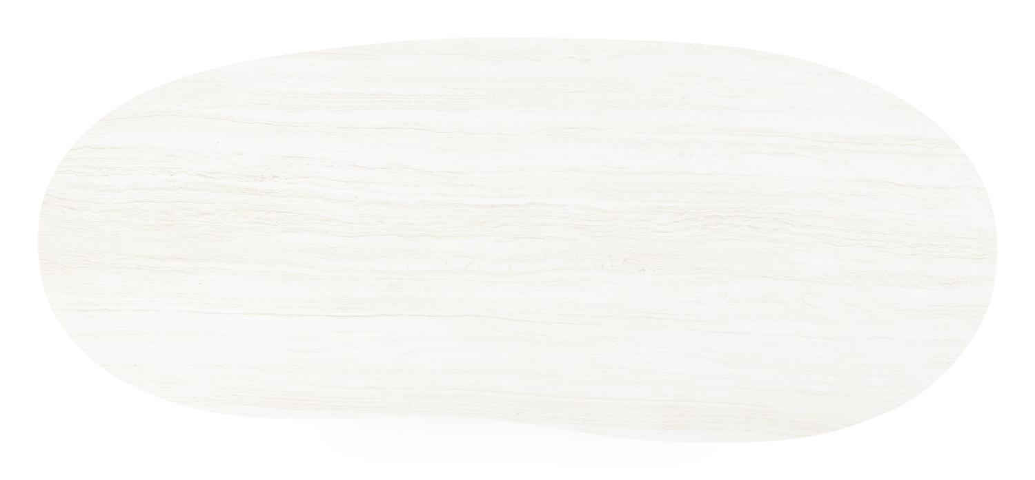 Table de jardin Organo organique en aluminium beige et céramique pleine Calista Lg. 280 x Lrg. 120 x Haut. 74 cm