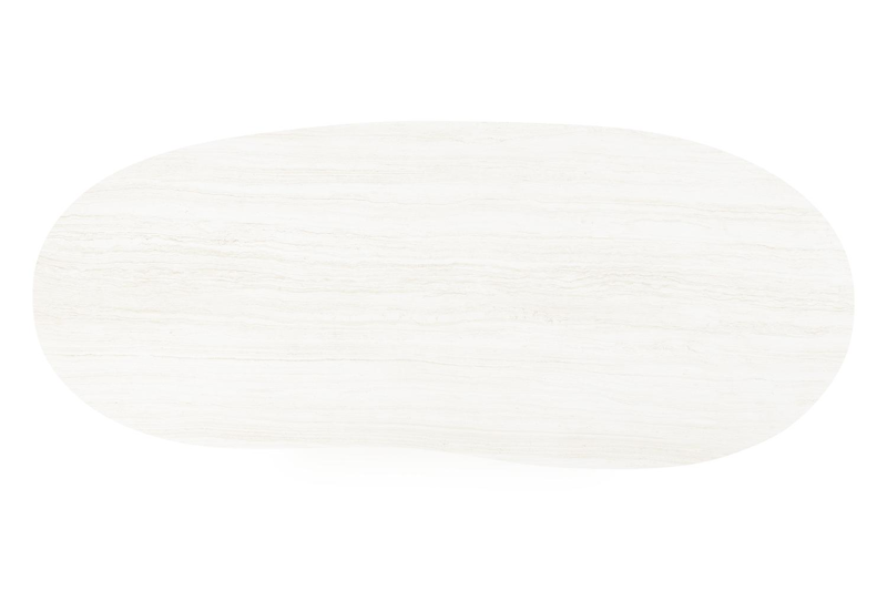 Table de jardin Organo organique en aluminium beige et céramique pleine Calista Lg. 280 x Lrg. 120 x Haut. 74 cm