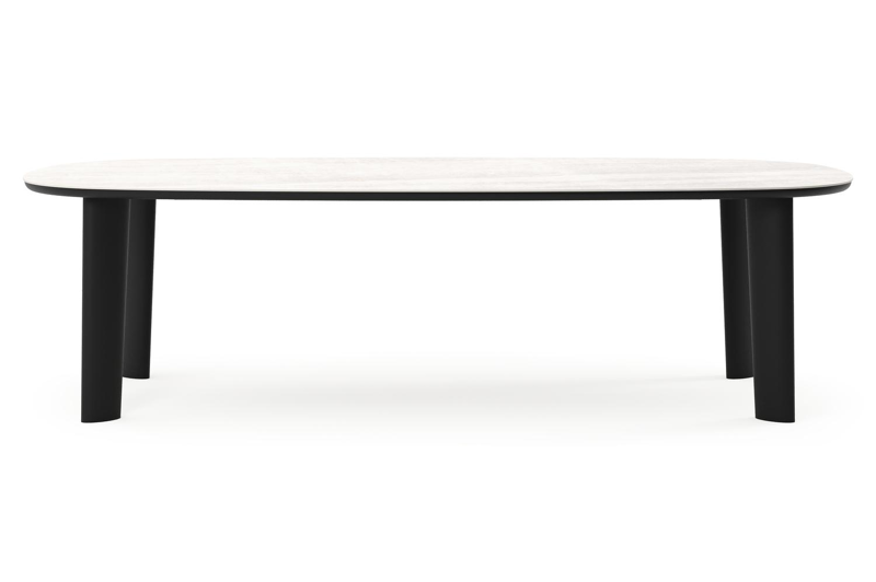 Amico tuintafel bombo in zwart aluminium en volkeramiek Taj Mahal - L 270 x B 125 x H 73.5 cm