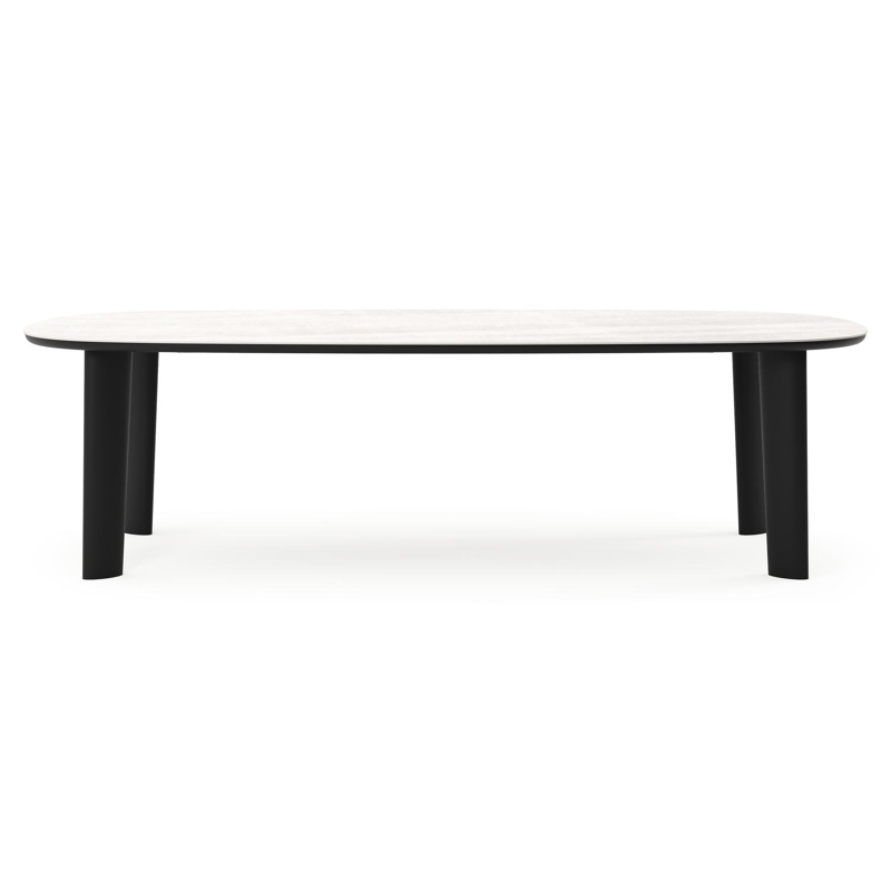 Amico tuintafel bombo in zwart aluminium en volkeramiek Taj Mahal - L 270 x B 125 x H 73.5 cm