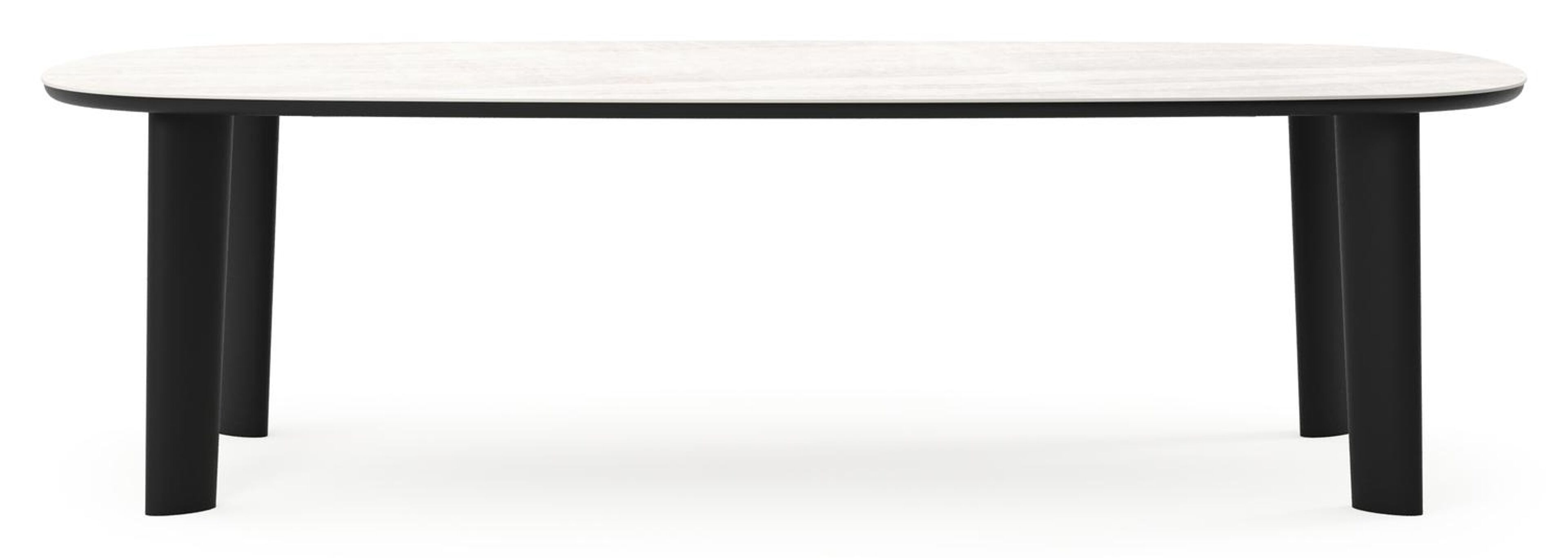 Amico tuintafel bombo in zwart aluminium en volkeramiek Taj Mahal - L 270 x B 125 x H 74 cm