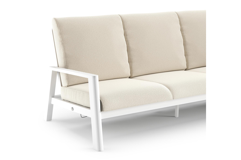 Cirello loungebank in wit aluminium met althea off white all weather cosytica kussen