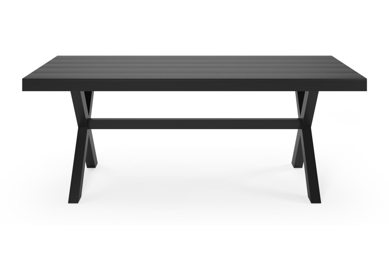 Bahia tuinset in zwart aluminium met 6 Paco tuinstoelen