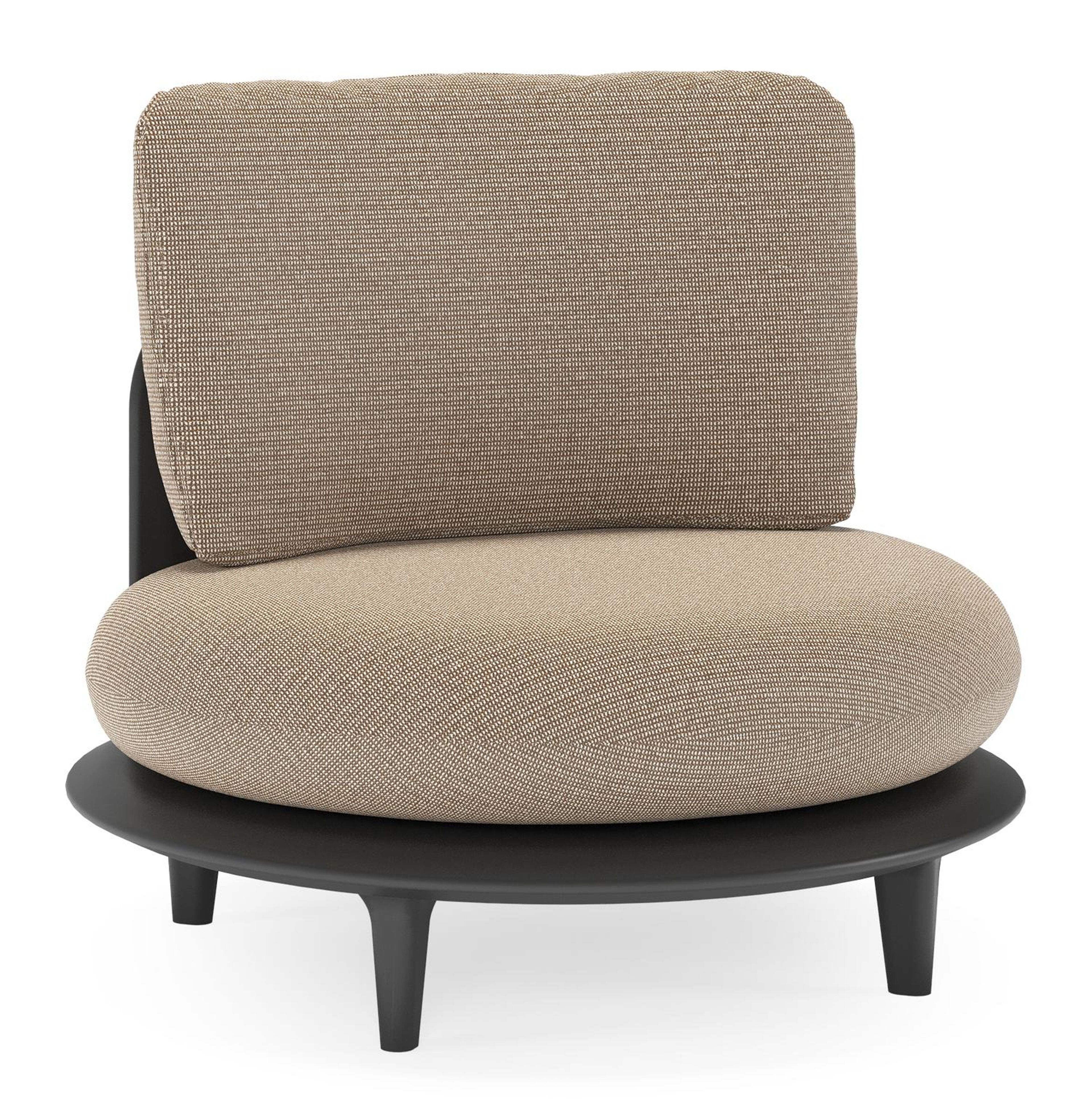 Fauteuil de jardin Bomero en aluminium noir et coussins en all weather solica firenze earth
