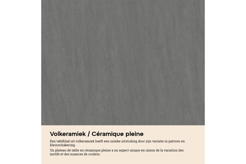 Cirello Pop up bijzettafel in zwart aluminium en basalt black volkeramiek - L 70 x B 50 x H 66 cm