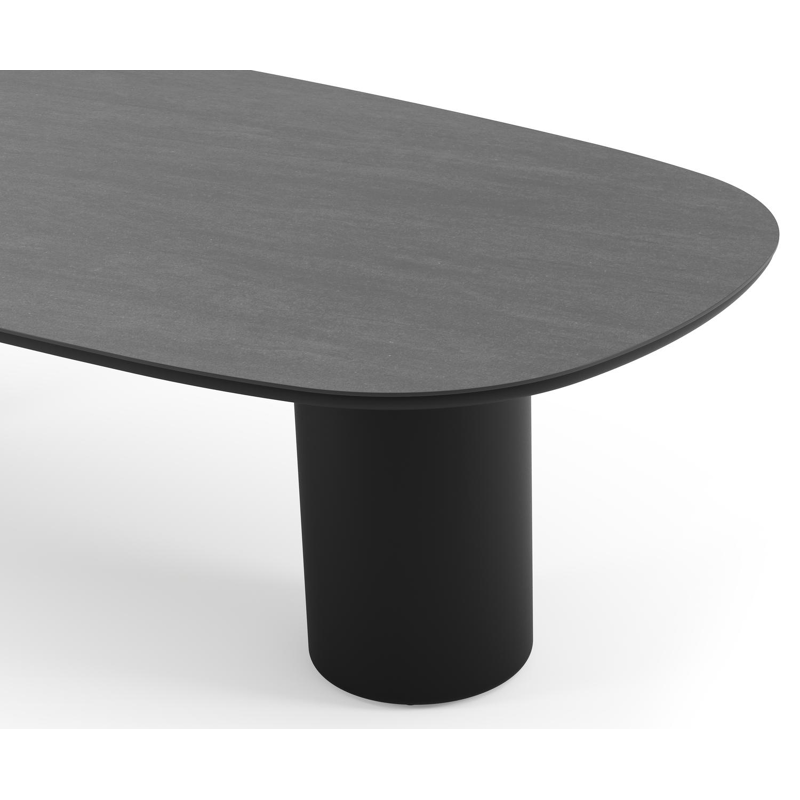 Amico tuintafel bombo in zwart aluminium en volkeramiek Basalt Black - L 270 x B 125 x H 73.5 cm