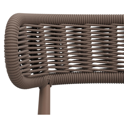 Lomo tuinstoel in taupe aluminium en taupe vierkant geweven ronde rope