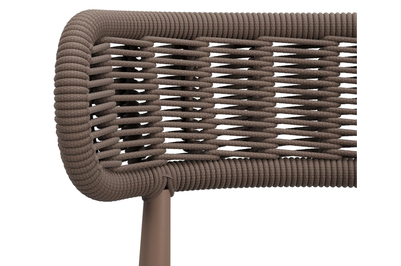 Lomo tuinstoel in taupe aluminium en taupe vierkant geweven ronde rope