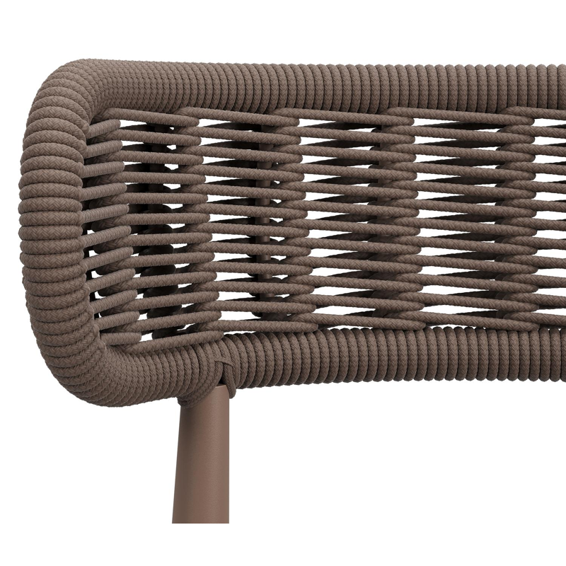 Lomo tuinstoel in taupe aluminium en taupe vierkant geweven ronde rope