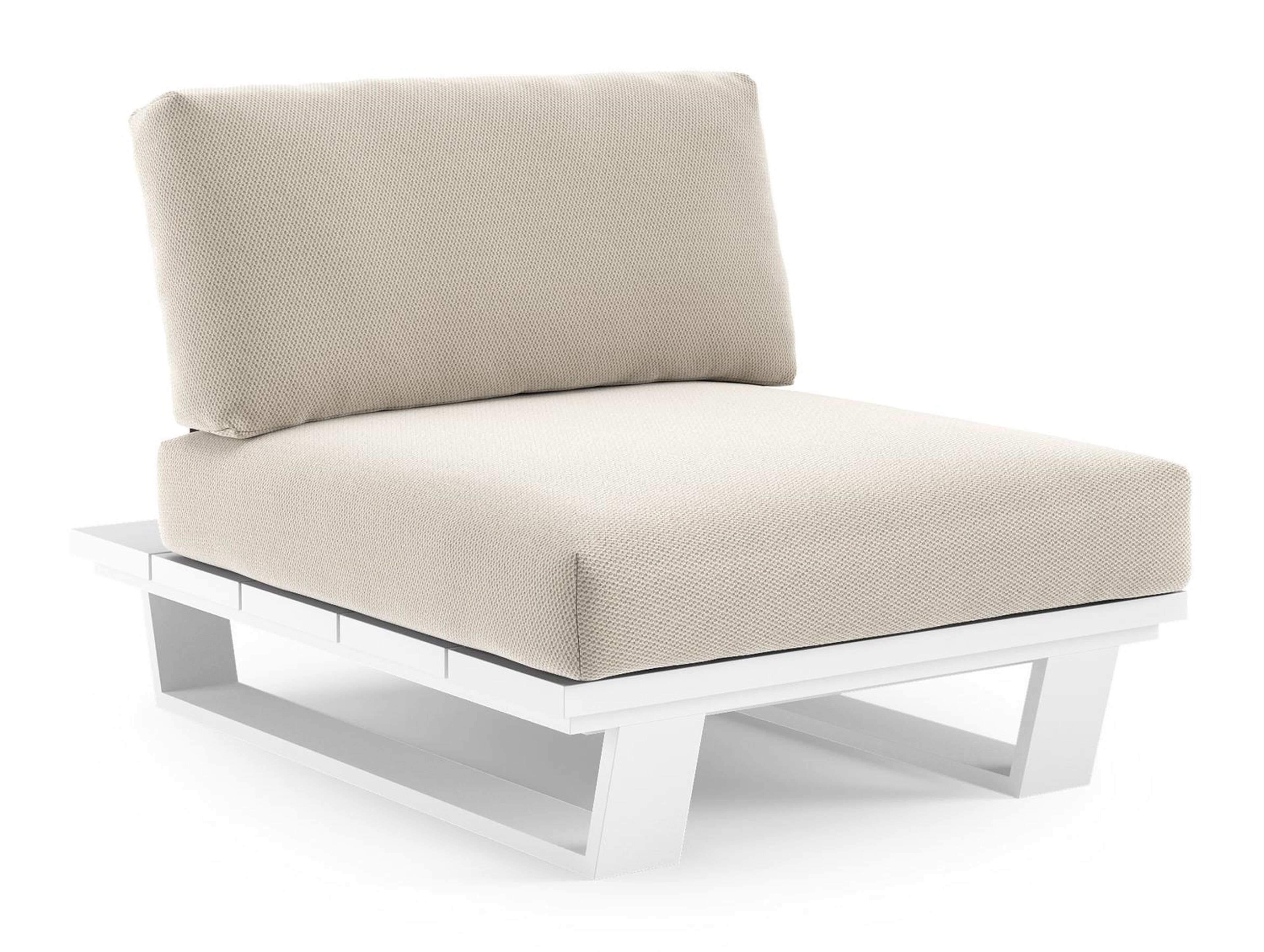 Pagino loungestoel in wit aluminium met lopi marble all weather sunbrella® luxe kussen