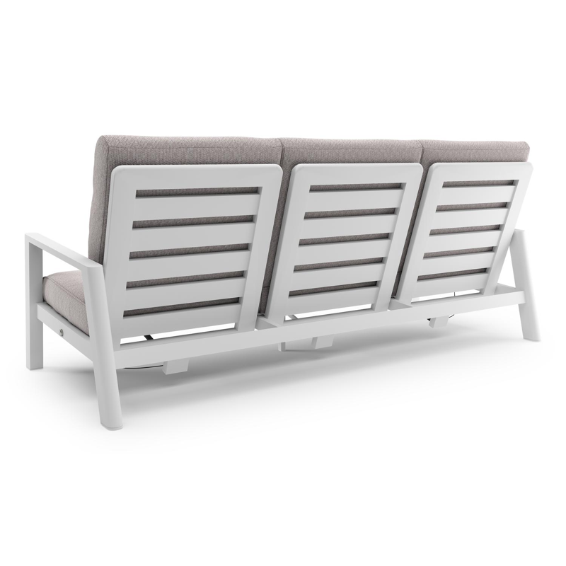 Cirello loungebank in wit aluminium met wander gobi all weather sunbrella® luxe kussen