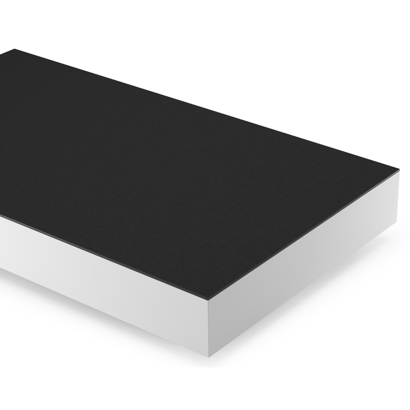 Como loungetafel rechthoekig in wit aluminium en volkeramiek Nero Black - L 140 x B 80 x H 20 cm