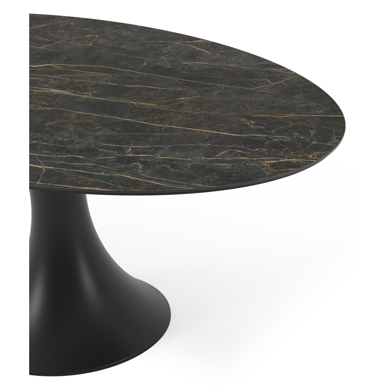 Fano tuintafel ovaal in zwart aluminium en volkeramiek black obsession - L 180 x B 110 x H 75 cm