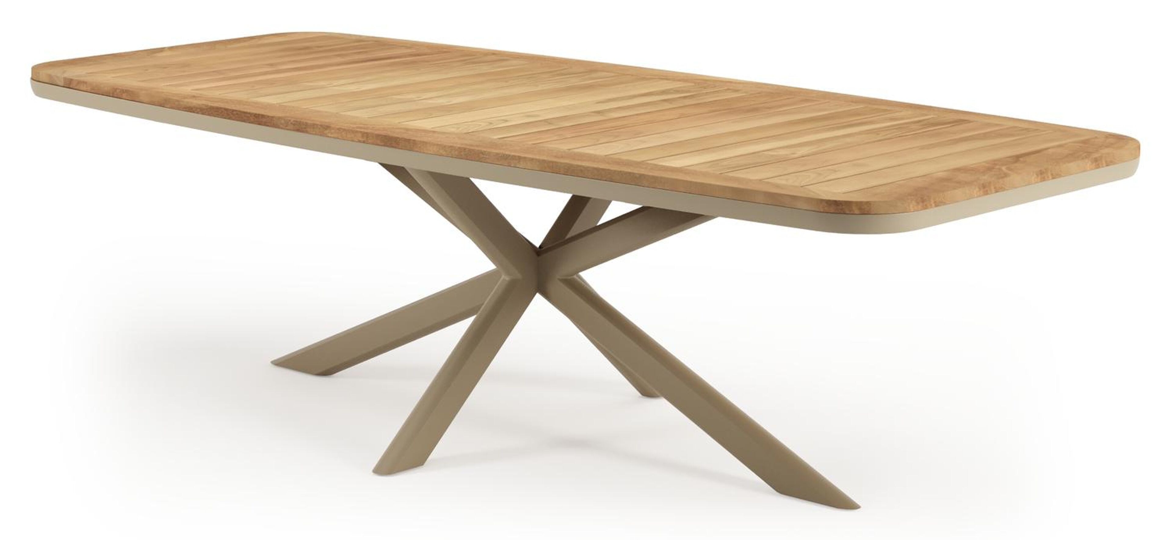 Ensemble de jardin Pamplona en aluminium beige et sintered stone natural finish avec 6 chaises de jardin empilable Matera